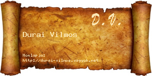 Durai Vilmos névjegykártya